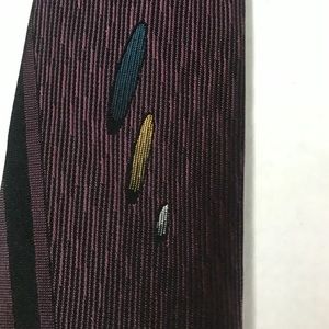 Silk Blend Tie NWT Skinny Plum Black Teal Yellow Narrow